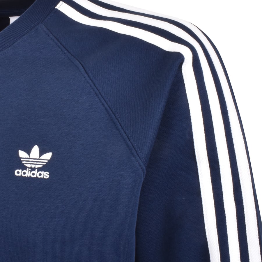 adidas Originals Three Stripe Sweatshirt Navy | Mainline